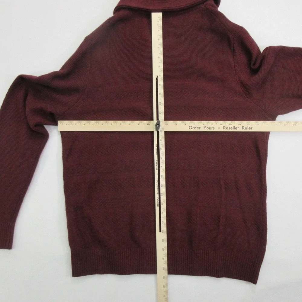 Banana Republic Men's Shawl Collar Sweater XL Burgundy Cotton Wool Blend